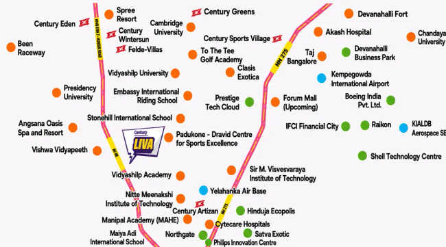Century Liva Yelahanka - Location Map