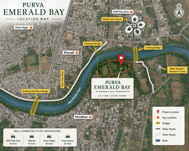 Purva Emerald Bay Mundhwa - Location Map