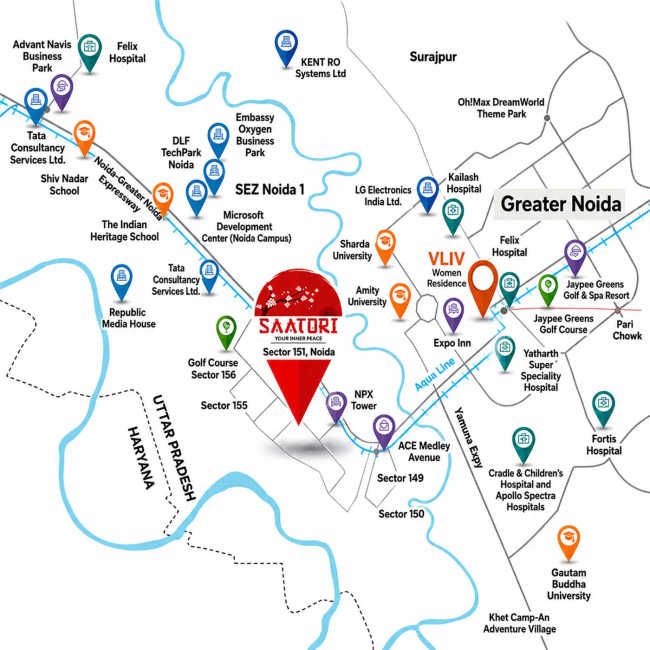 Experion Saatori Sector 151 - Location Map