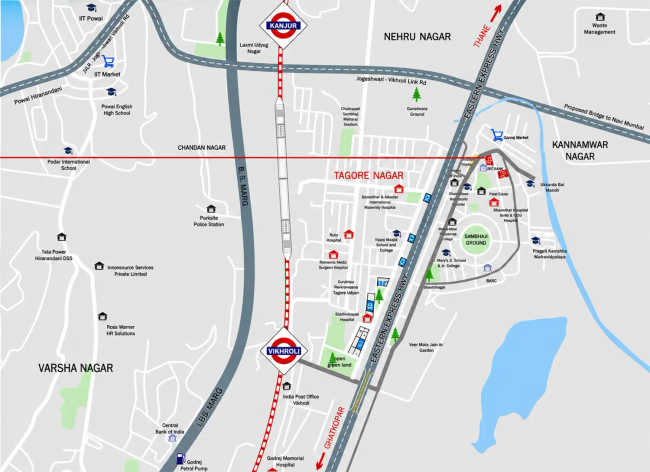 Adityaraj Square Vikhroli - Location Map