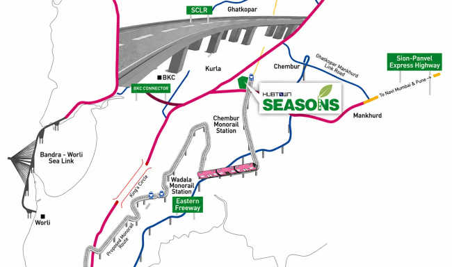 Hubtown Seasons Chembur - Location Map