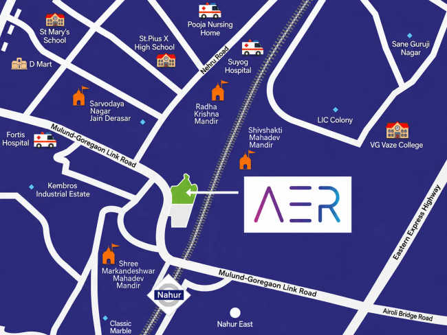 Wadhwa AER Mulund - Location Map