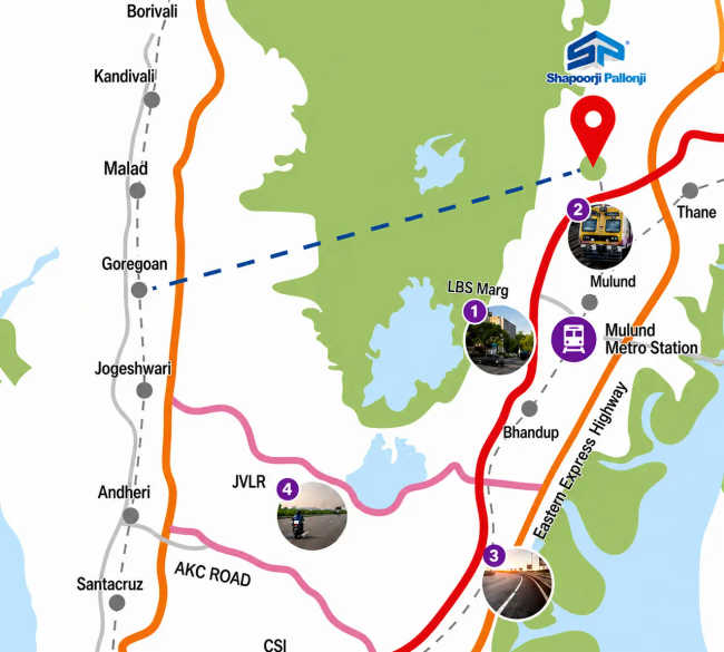Shapoorji Pallonji Codename Mumbai Dreams Mulund - Location Map