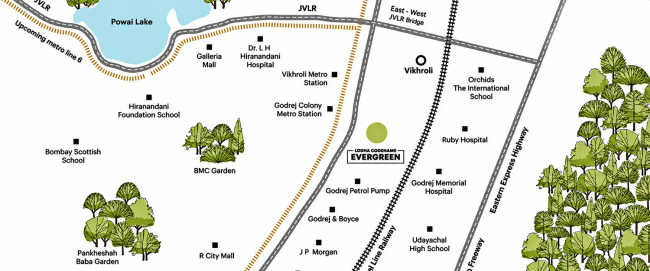 Lodha Evergreen Vikhroli - Location Map