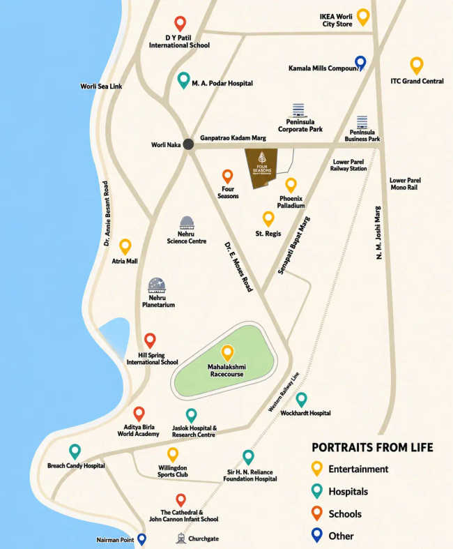Runwal Worli Worli - Location Map
