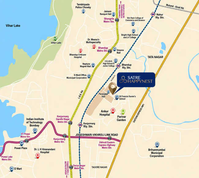 Satre Happynest Kanjurmarg - Location Map