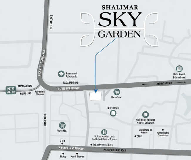 Shalimar Sky Garden Indiranagar - Location Map