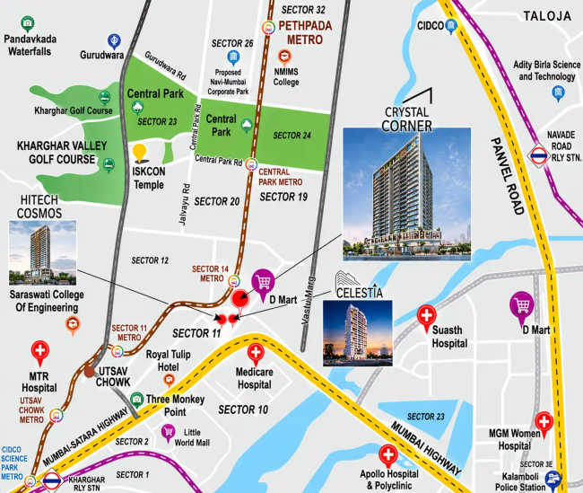 Future Crystal Corner Kharghar - Location Map