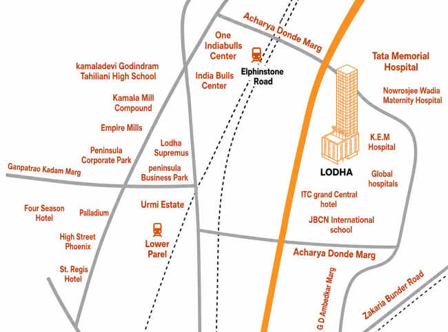 Lodha Xclusive Parel - Location Map