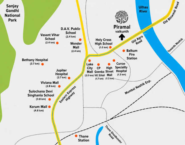 Piramal Vaikunth Balkum - Location Map