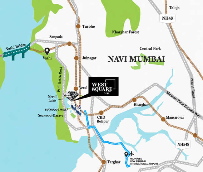 L&T West Square Seawoods - Location Map