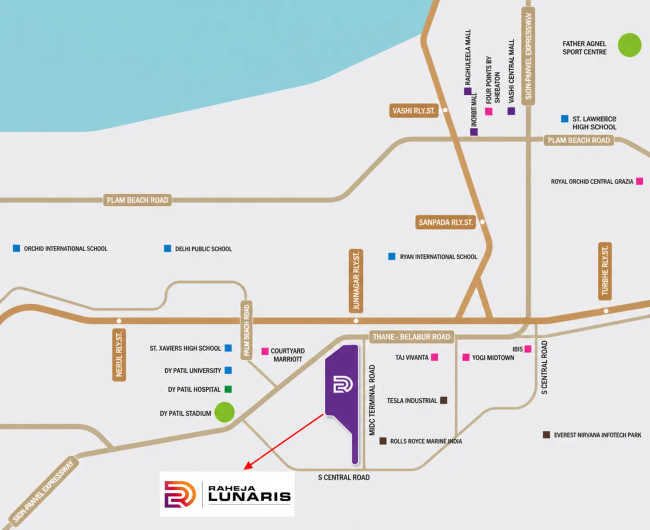 Raheja Lunaris Juinagar - Location Map