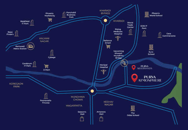 Purva Atmosphere Mundhwa - Location Map