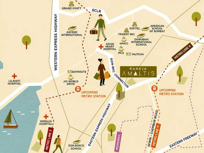K Raheja Amaltis Sion - Location Map