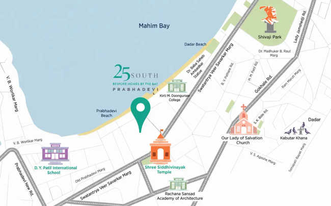 Hubtown 25 South Dadar - Location Map