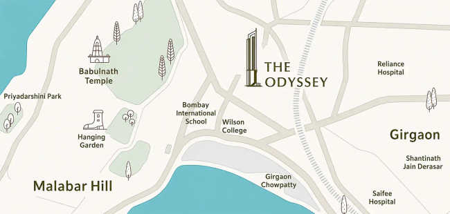 Shapoorji The Odyssey Marine Drive - Location Map