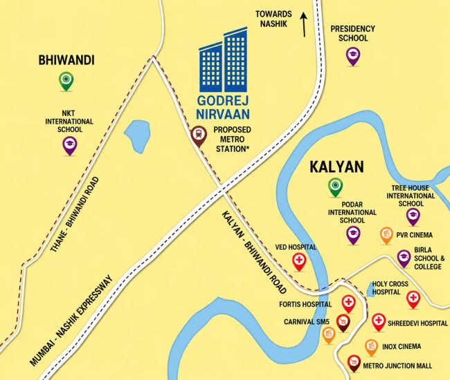 Godrej Nirvaan Bhiwandi - Location Map