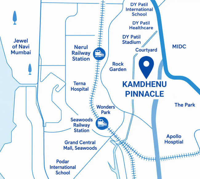 Kamdhenu Pinnacle Nerul - Location Map