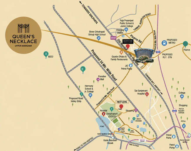 Satyam Queens Necklace Kharghar - Location Map