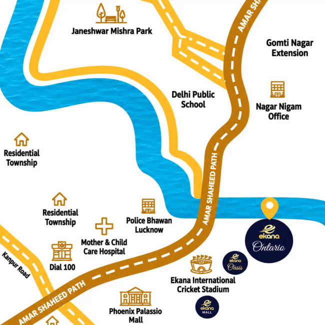 Ekana Ontario Gomti Nagar - Location Map