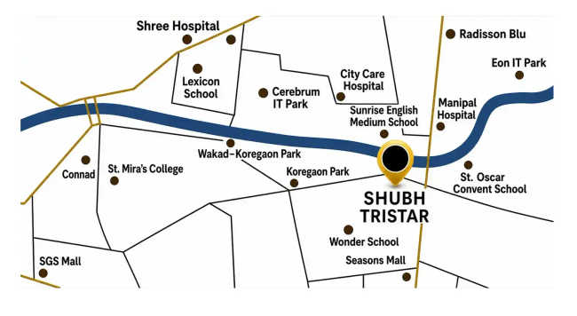 Shubh Tristar Mundhwa - Location Map