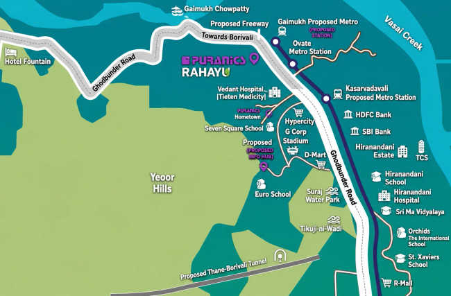 Puraniks Rahayu Ghodbunder Road - Location Map