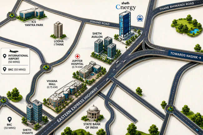 Sheth Cnergy Majiwada - Location Map