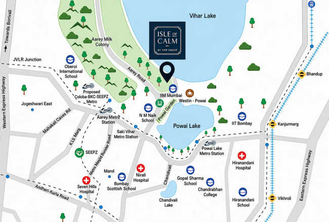 GHP Isle of Calm Powai - Location Map