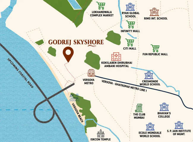 Godrej Skyshore Versova - Location Map