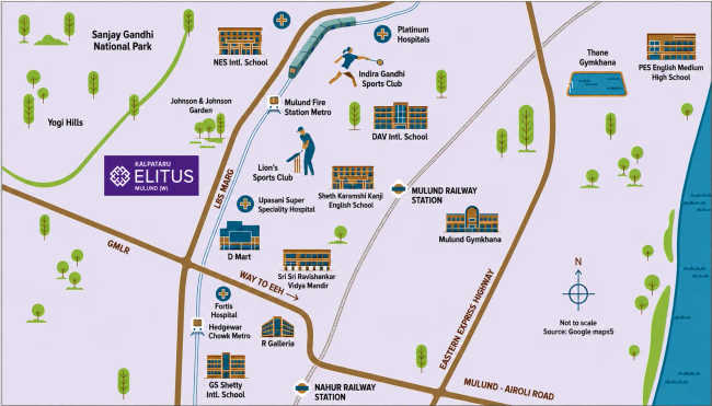Kalpataru Elitus Mulund - Location Map