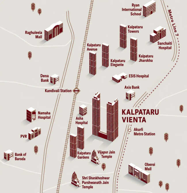 Kalpataru Vienta Kandivali - Location Map
