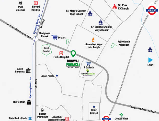Runwal Pinnacle Mulund - Location Map