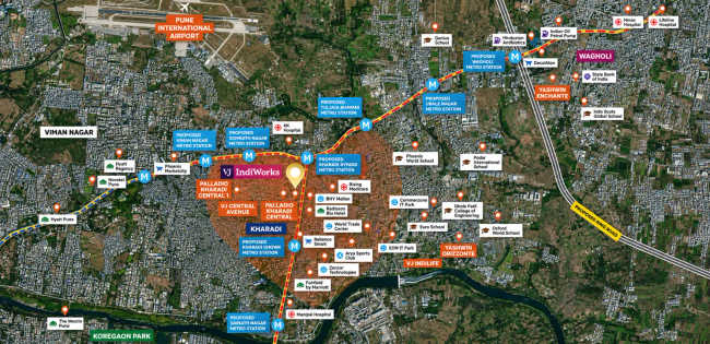 VJ IndiWorks Kharadi - Location Map