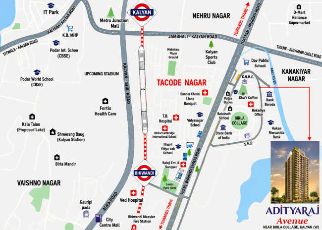 Adityaraj Avenue Vikhroli - Location Map