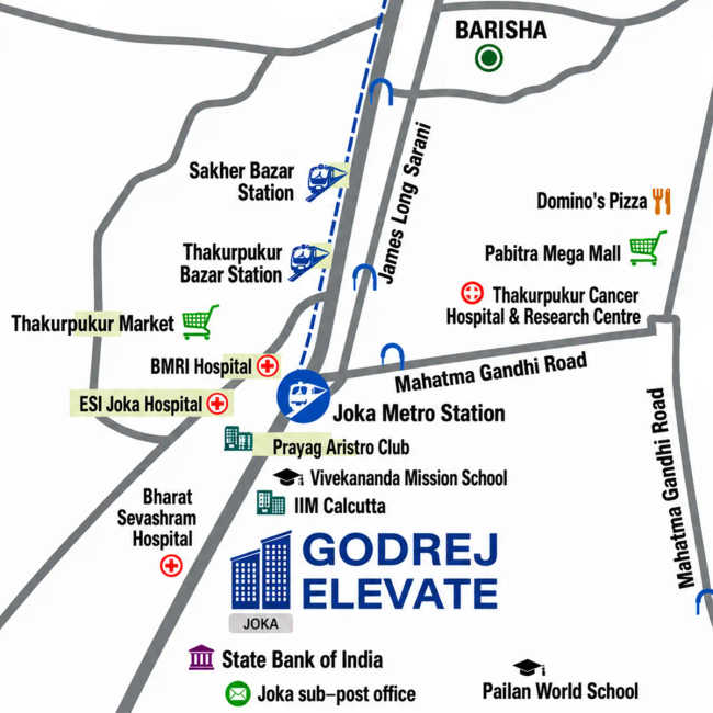 Godrej Elevate Joka - Location Map