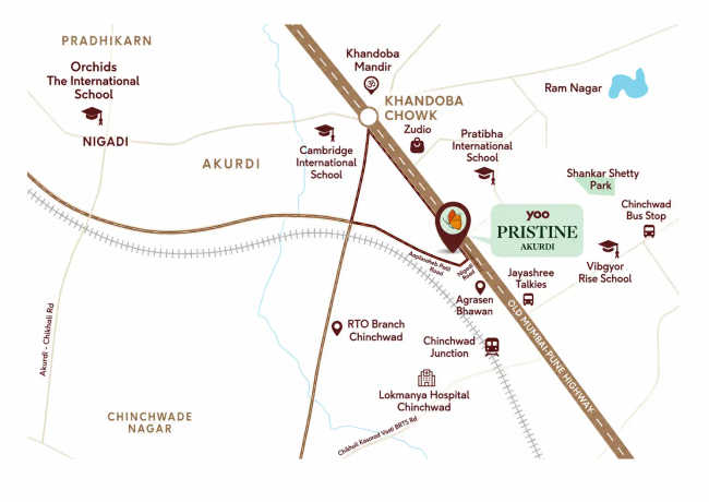 Yoo Pristine Akurdi - Location Map