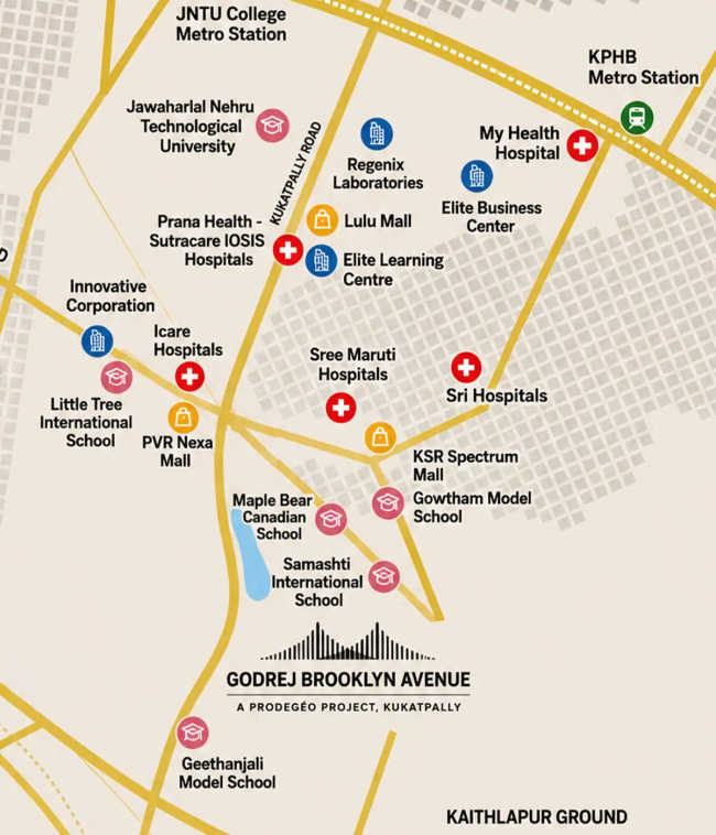 Godrej Brooklyn Avenue Kukatpally - Location Map