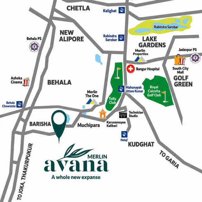Merlin Avana Tollygunge - Location Map