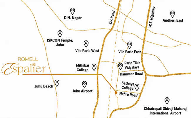 Romell Espalier Vile Parle - Location Map