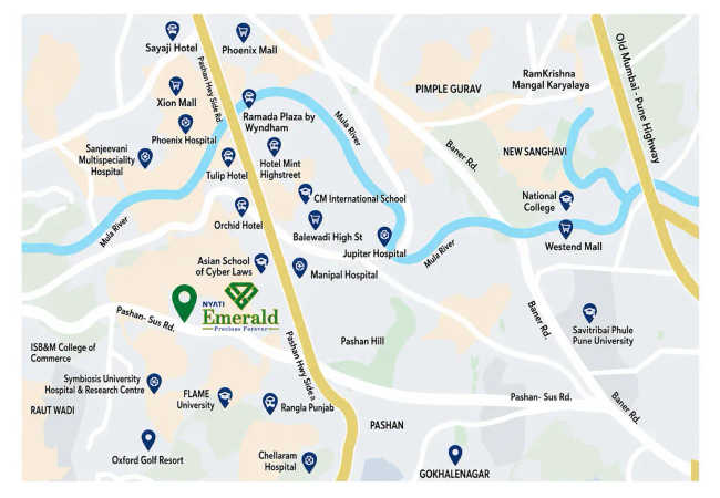 Nyati Emerald Baner - Location Map
