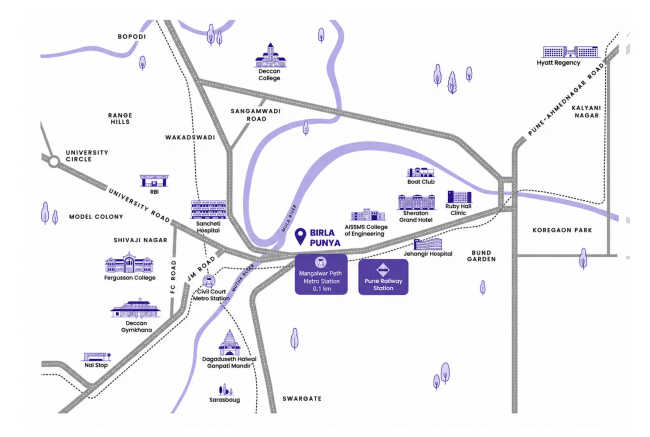 Birla Punya Sangamvadi - Location Map