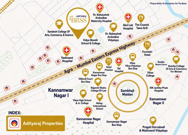 Adityaraj Bliss Vikhroli - Location Map