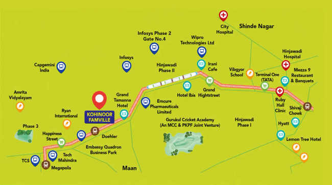 Kohinoor Famville Hinjewadi - Location Map