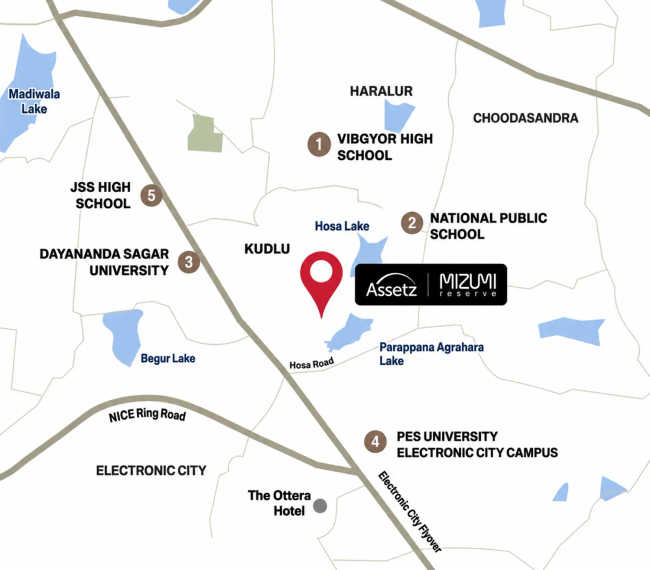 Assetz Mizumi Reserve Kudlu - Location Map