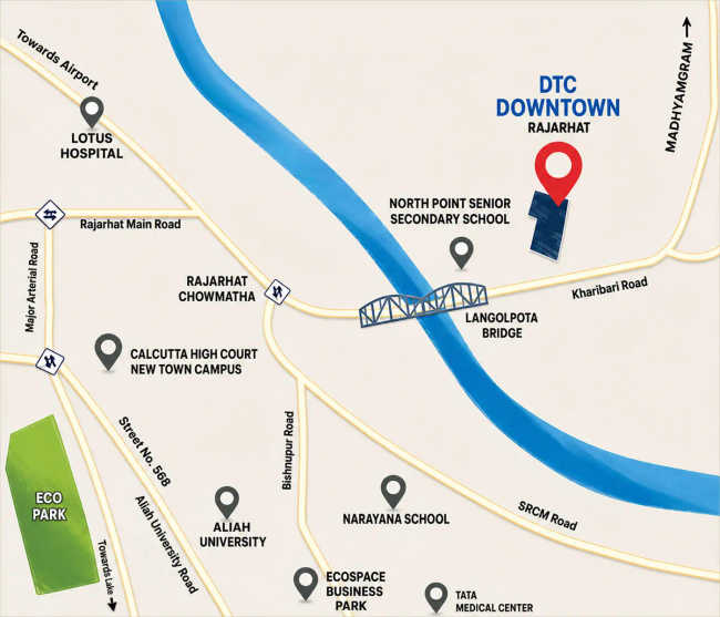 DTC Downtown Rajarhat - Location Map
