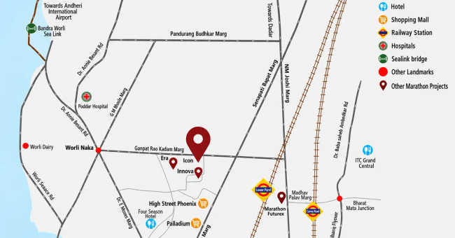 Marathon Icon Lower Parel - Location Map