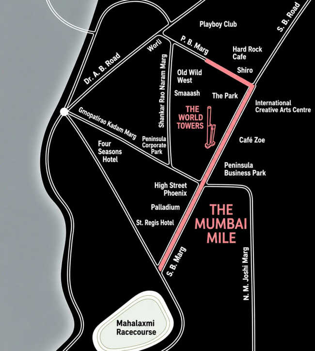 Lodha World One Lower Parel - Location Map