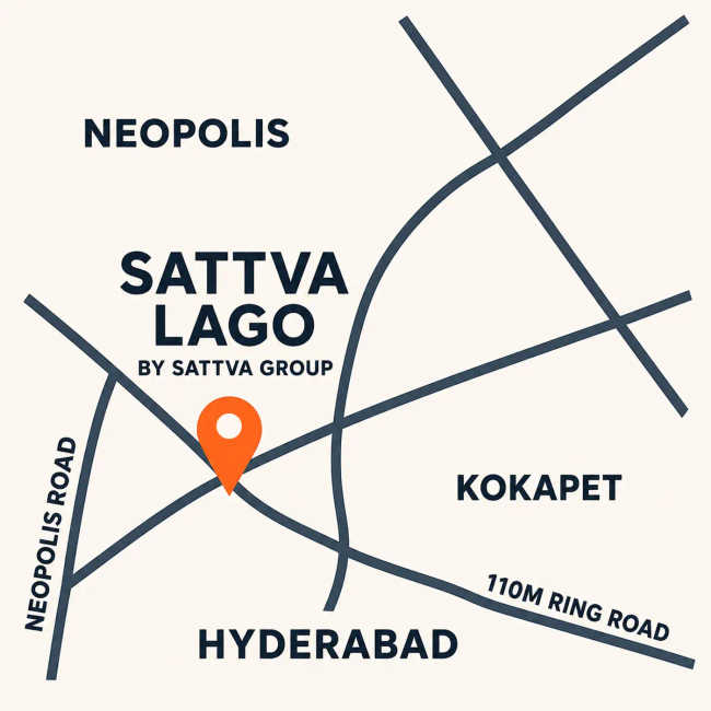 Sattva Lago Kokapet - Location Map