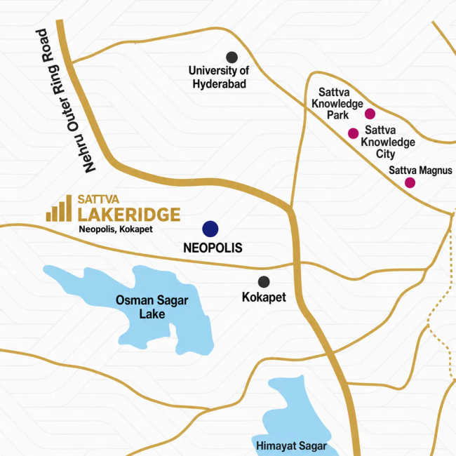 Sattva LakeRidge Kokapet - Location Map