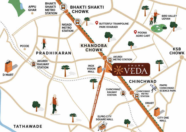 Shubh Veda Akurdi - Location Map